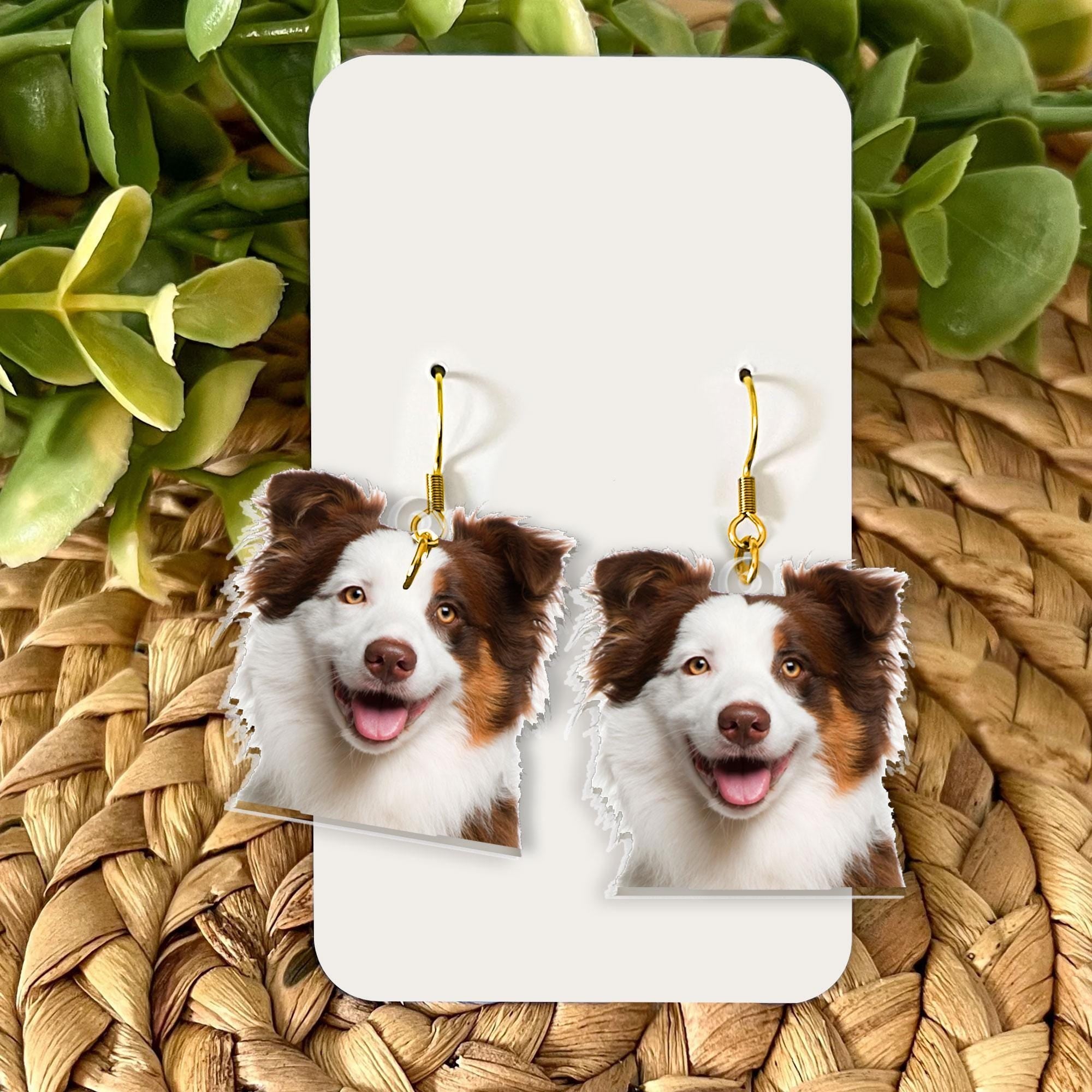 Personalized Pet Photo Earrings: Custom Cat Portrait Dangle Earrings image 8