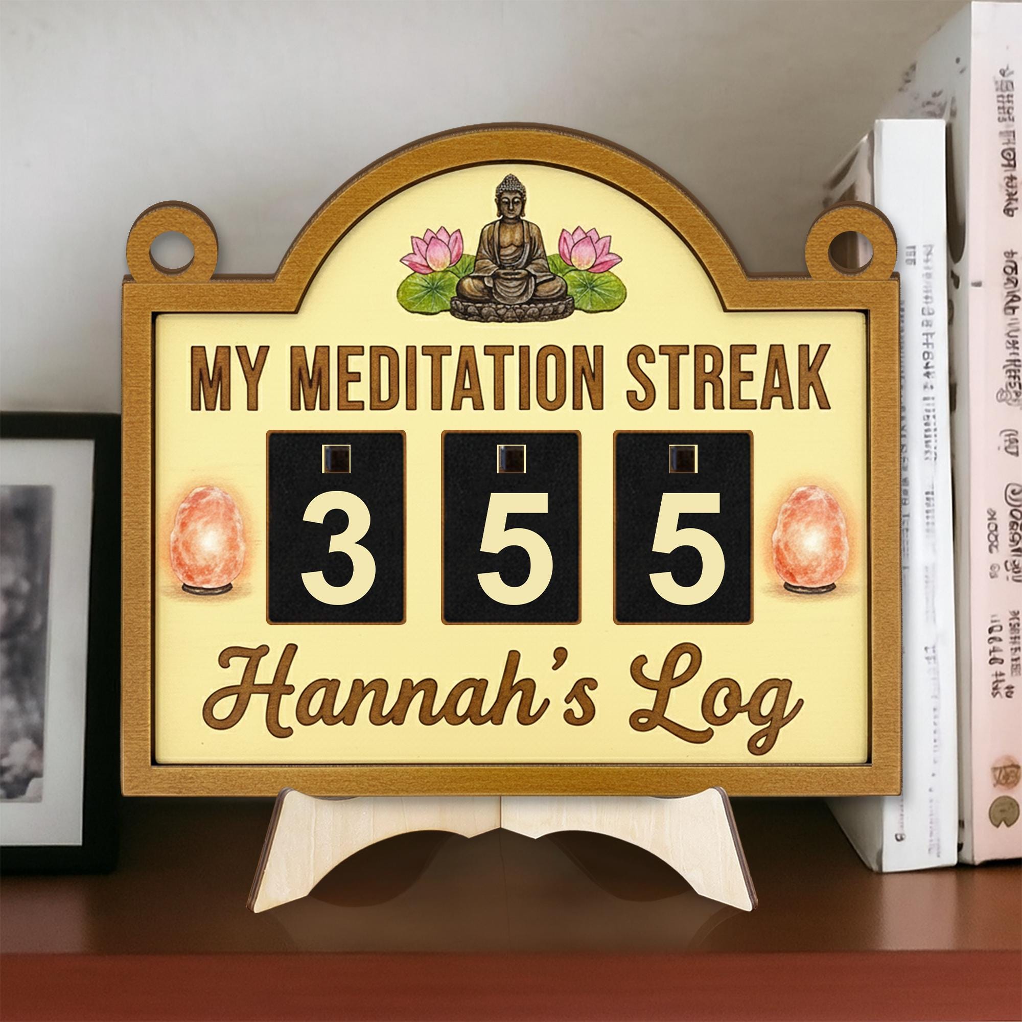 Personalized Meditation Streak Tracker with Flip Numbers image 2