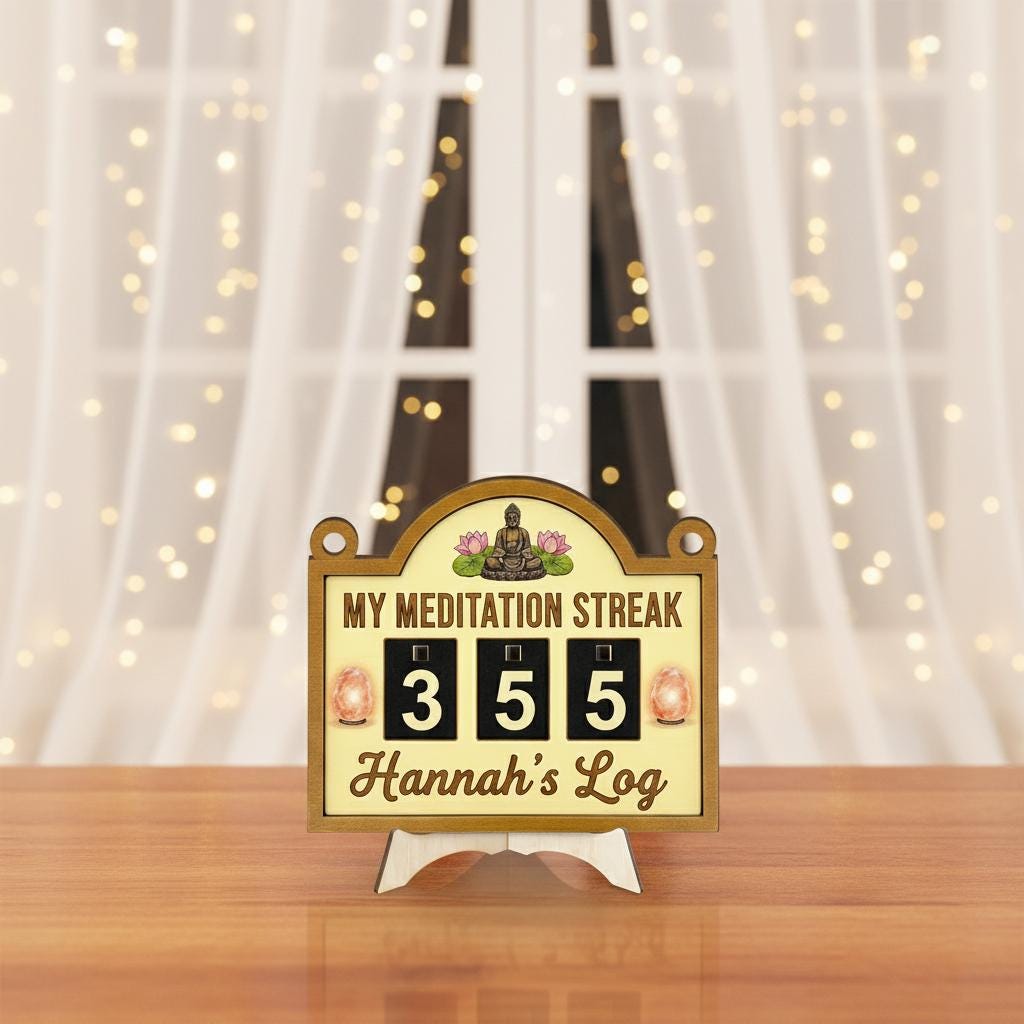 Personalized Meditation Streak Tracker with Flip Numbers image 1