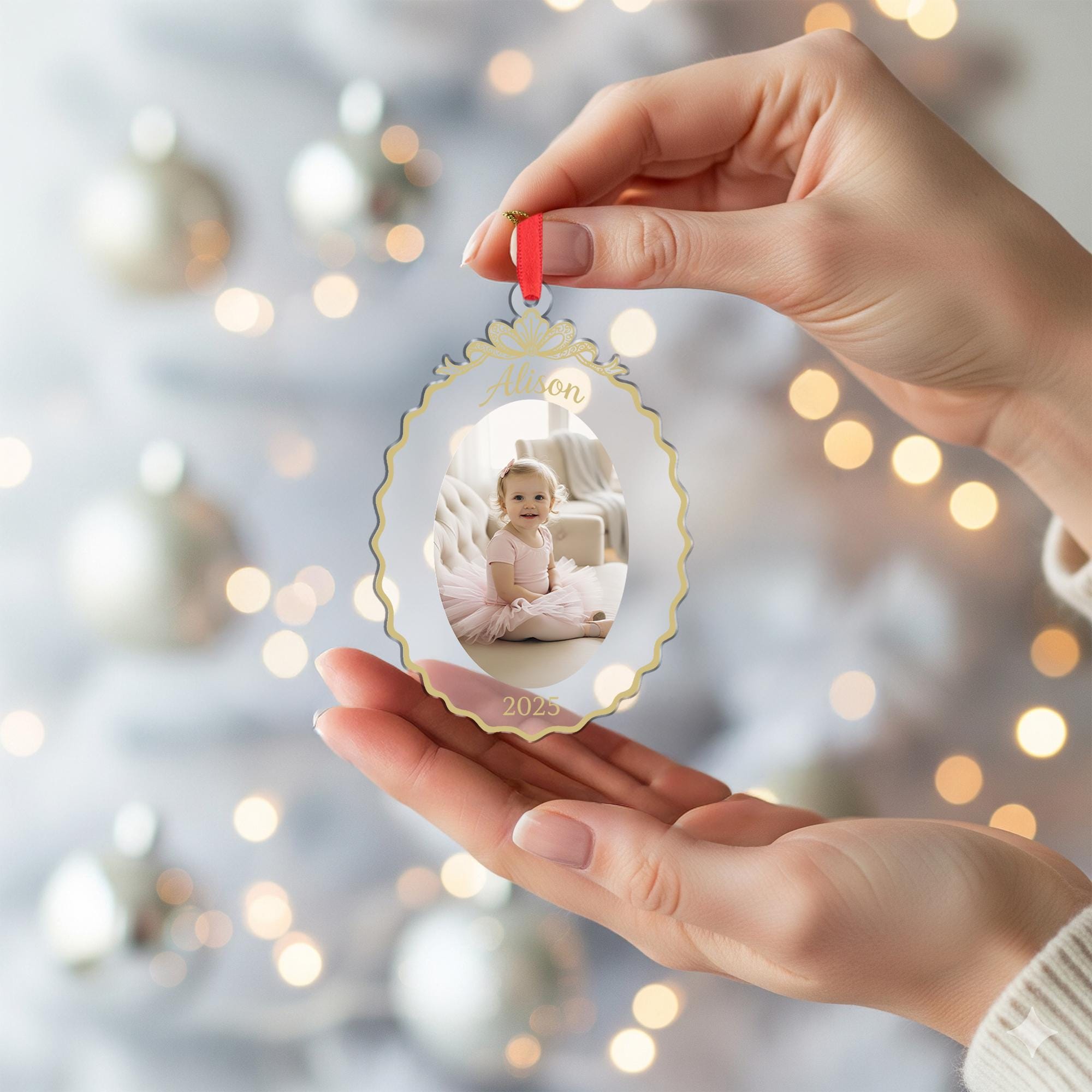Personalized Photo Christmas 2025 Decor, Acrylic Photo Ornament, Keepsake Design, image 4