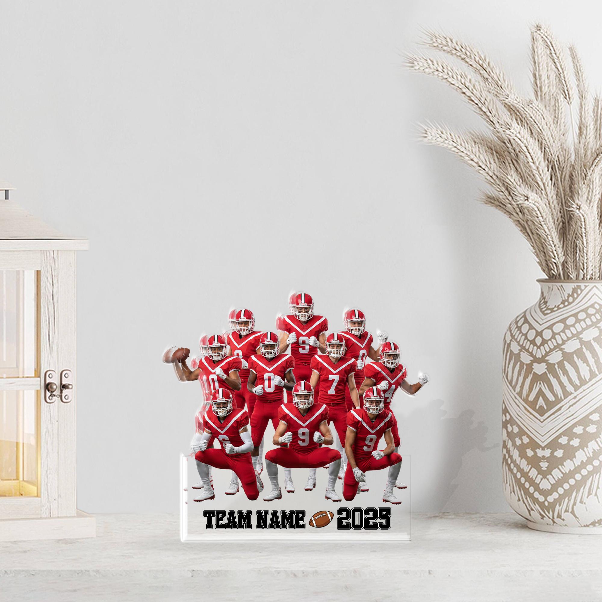 Custom Photo Acrylic Block, Custom Football Team Player, Personalized Keepsake, Year Text image 2