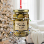 Personalized Olive Ornament: Custom Name Jar Decor, Christmas Tree Keepsake image 1