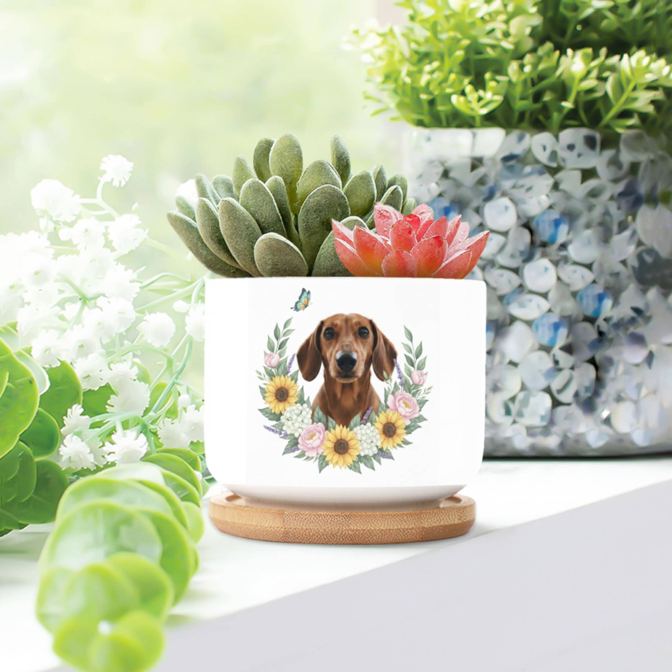 Personalized Pet Memorial Planter: Custom Dog Photo, Ceramic Pot, Pet Loss Gift image 2