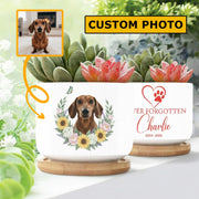 Personalized Pet Memorial Planter: Custom Dog Photo, Ceramic Pot, Pet Loss Gift image 1