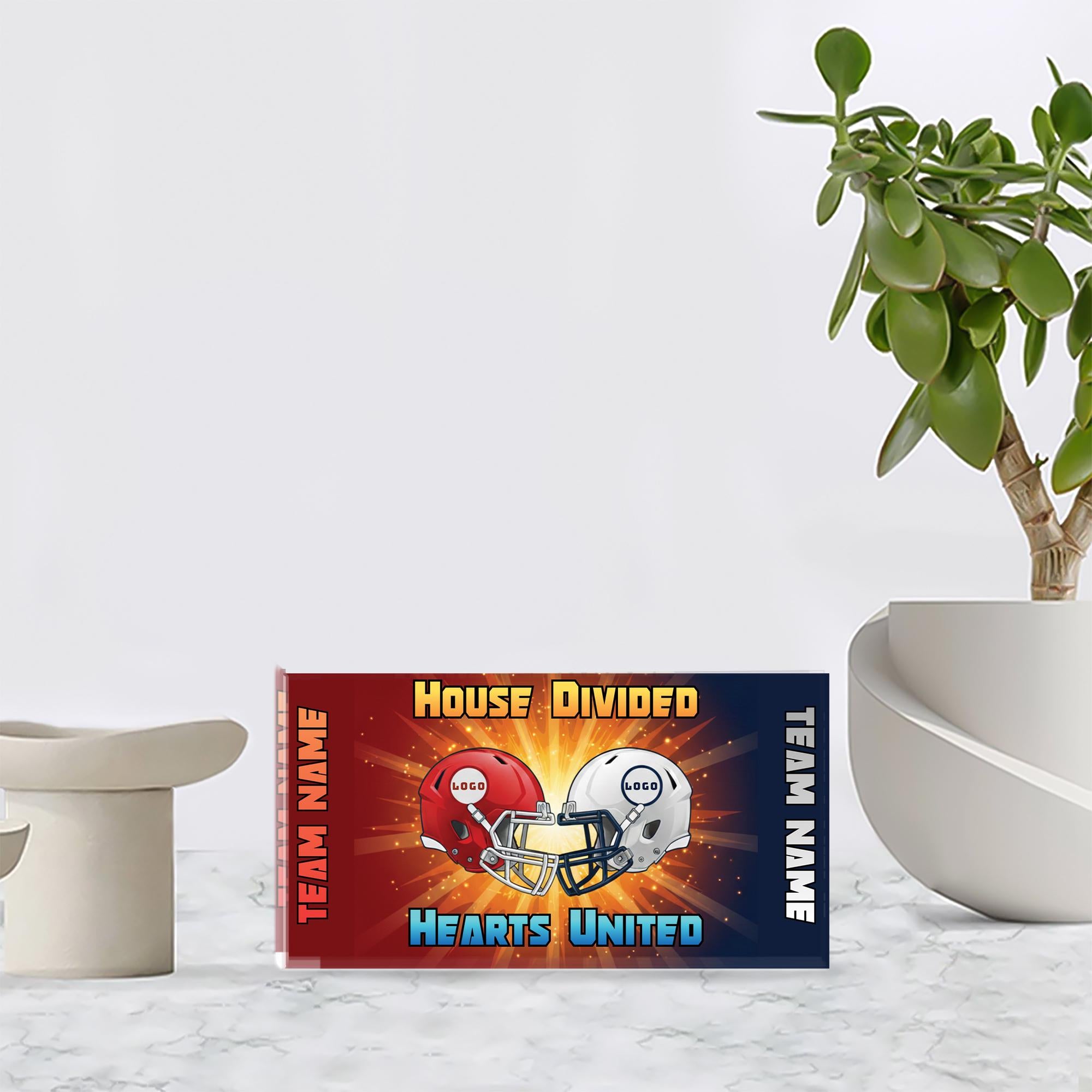 Personalized Football Acrylic Block with Custom Team Names and Helmet Design image 2