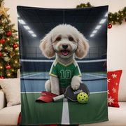 Custom Pet Sports Blanket | Personalized Dog Pickleball Fleece Throw | Pet Portrait Stadium Decor image 1