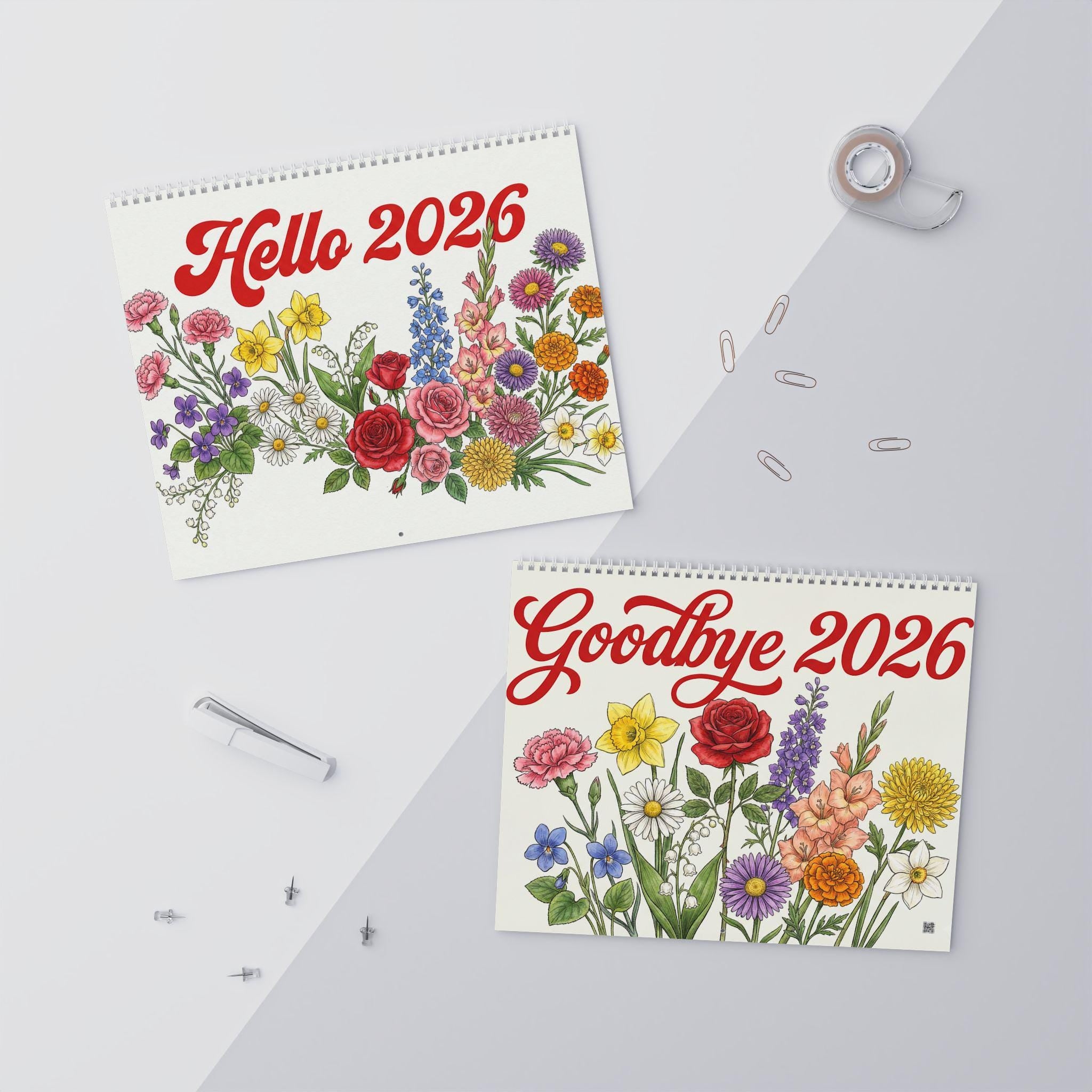 2026 Birth Flower Wall Calendar: Botanical Illustrations, Monthly Floral Art & Gardening Gift image 2