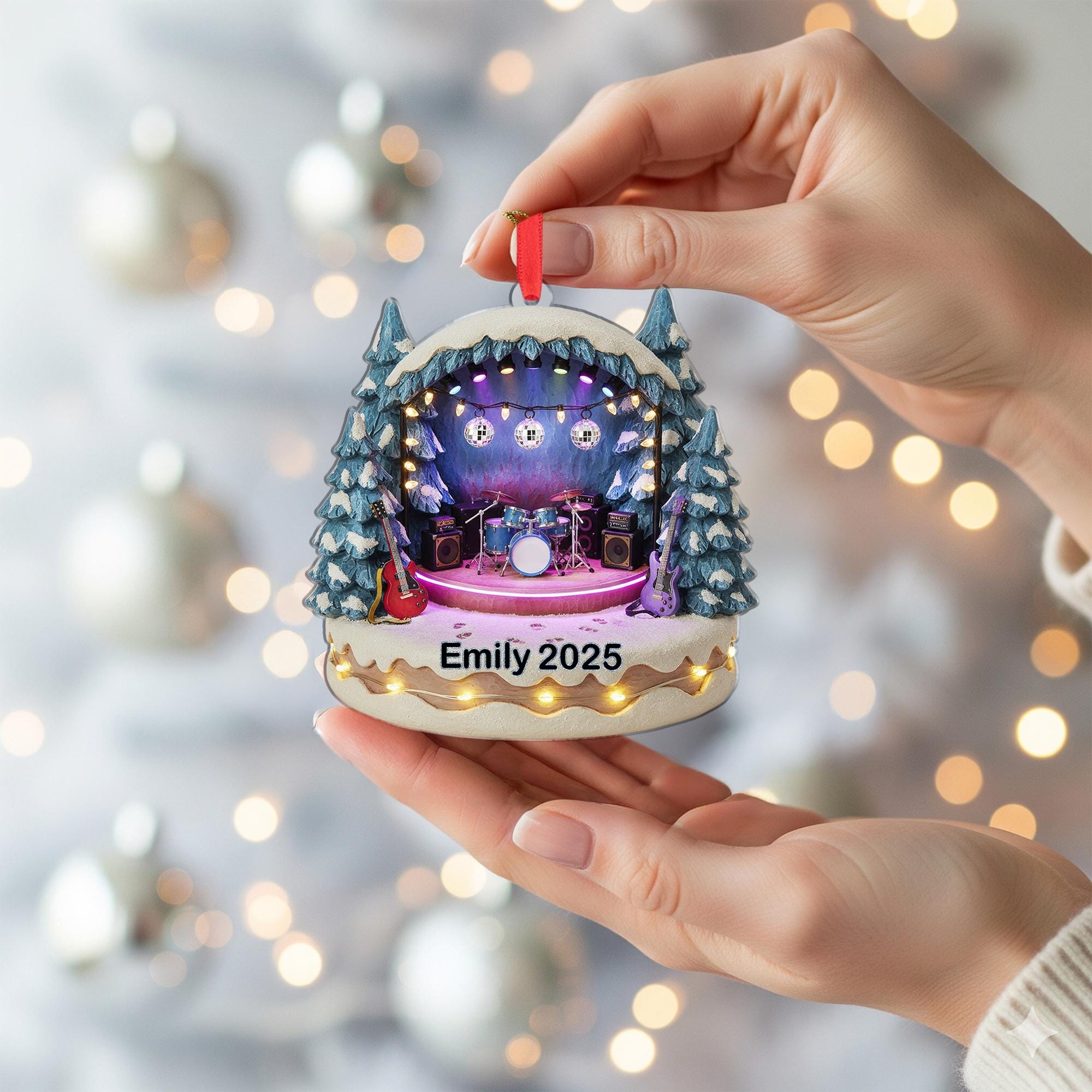 Mini Concert Stage Ornament: Personalized Music Gift, Christmas Tree Decor image 2