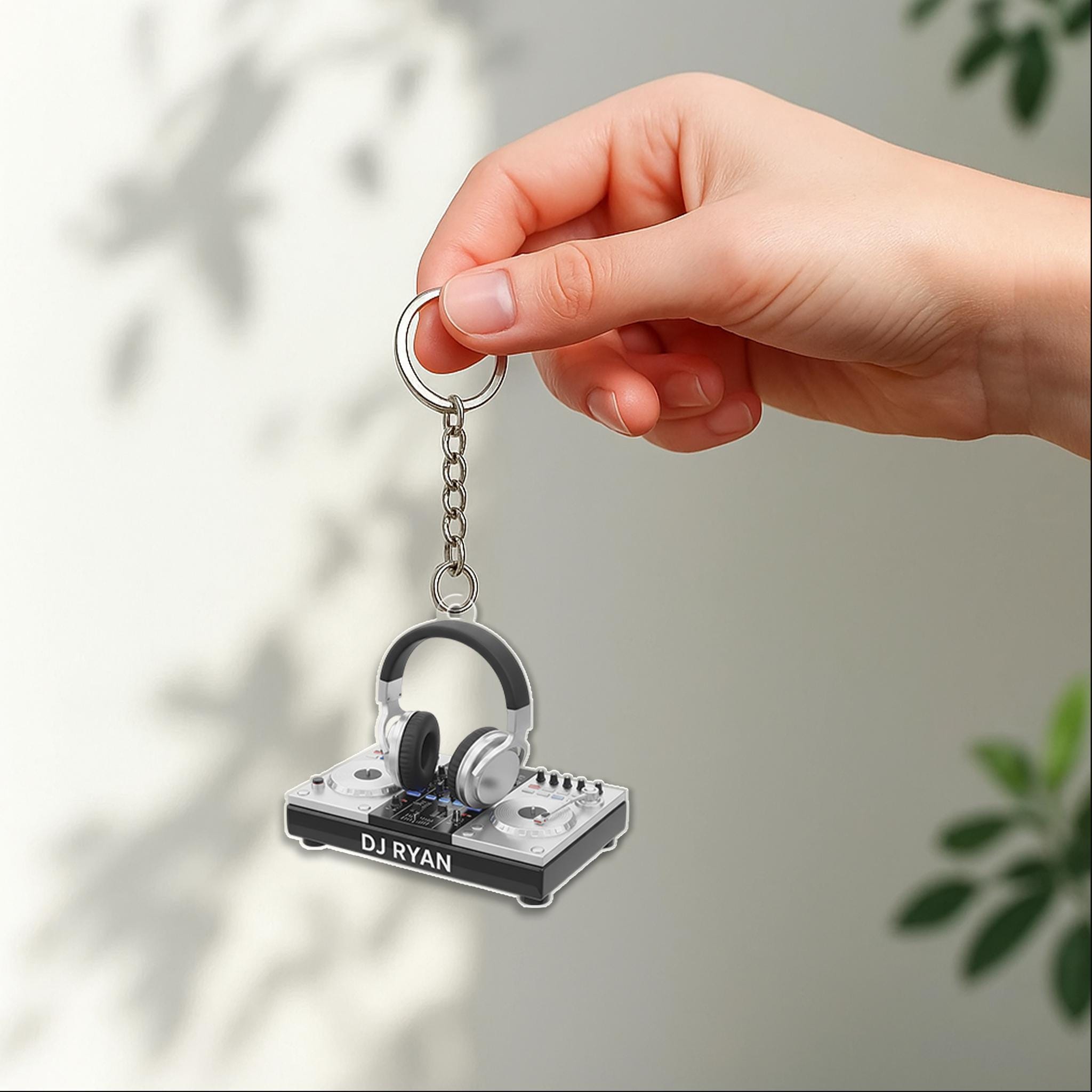Personalized Acrylic Keychain: DJ Mixer Headphone Accessory image 5