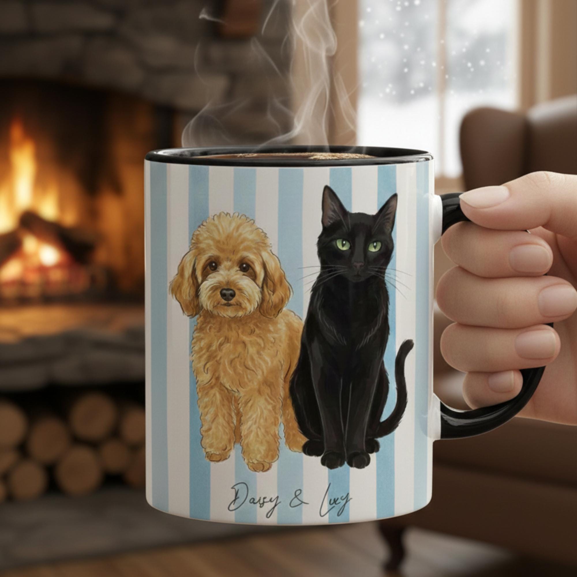 Custom Pet Portrait Mug: Personalized Pet Photo Ceramic Cup image 2