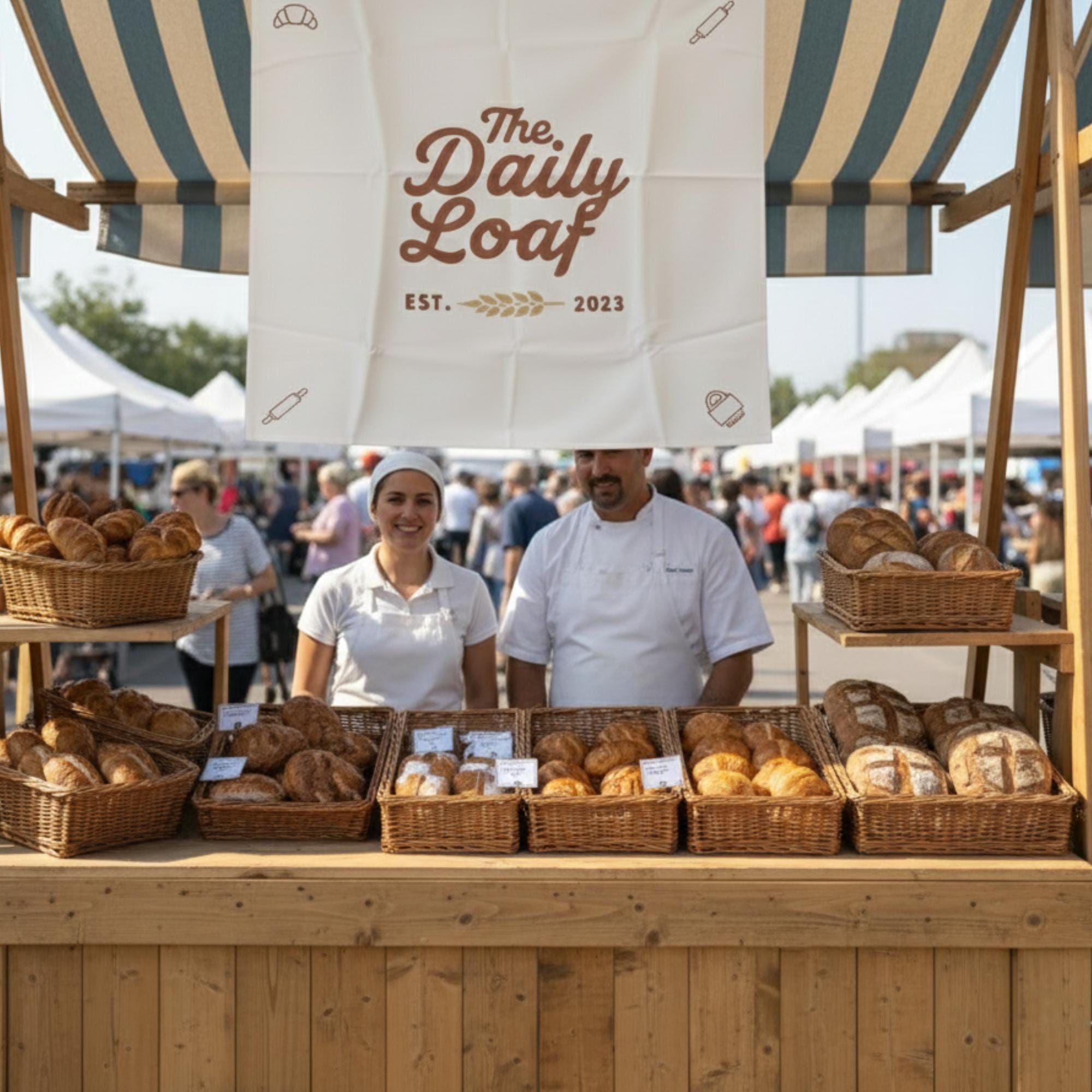 Custom Logo Tapestry Decor: Personalized Business Linen Vendor Booth Banner image 1