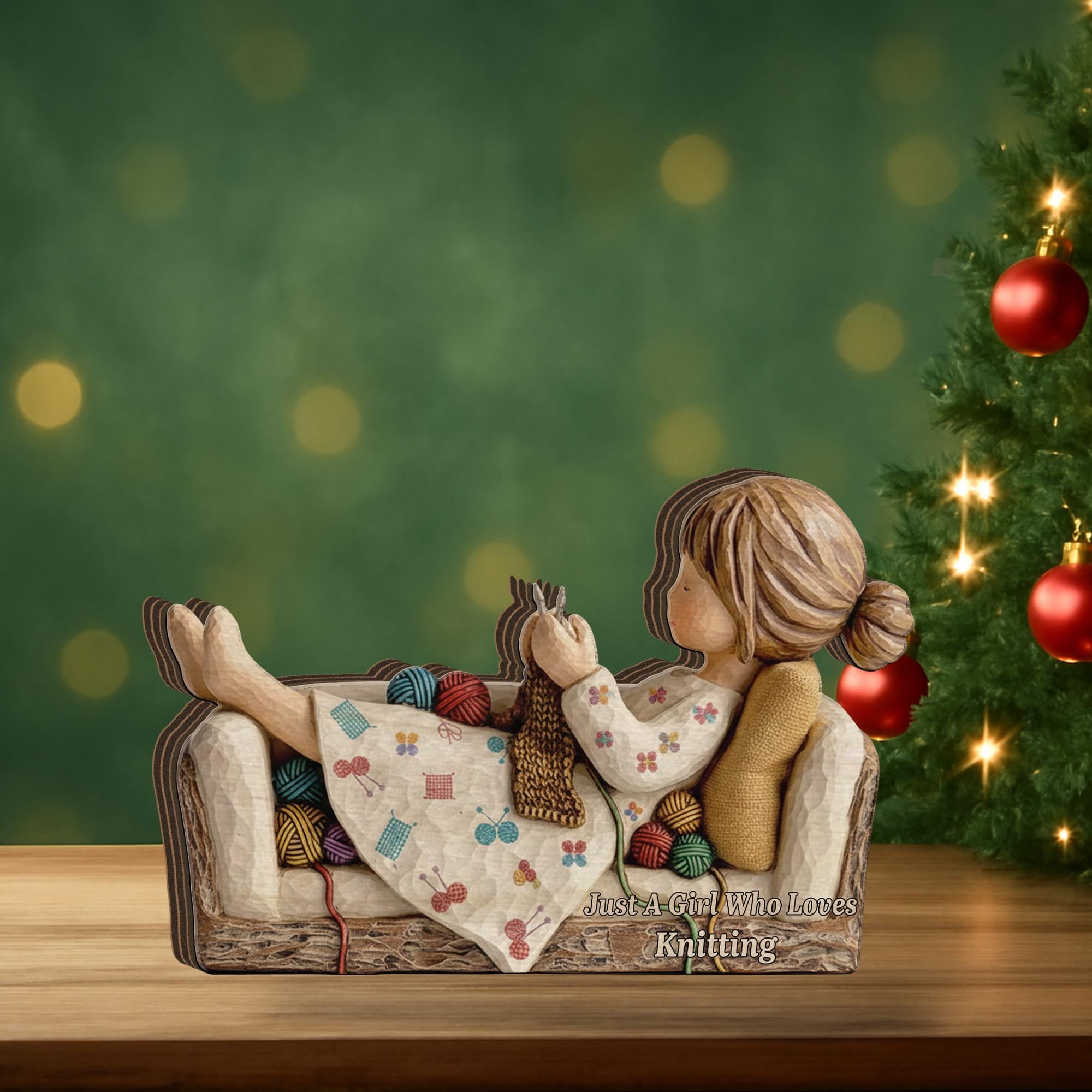 Custom Knitting Wooden Blocks – Yarn Craft Desk Decor image 3