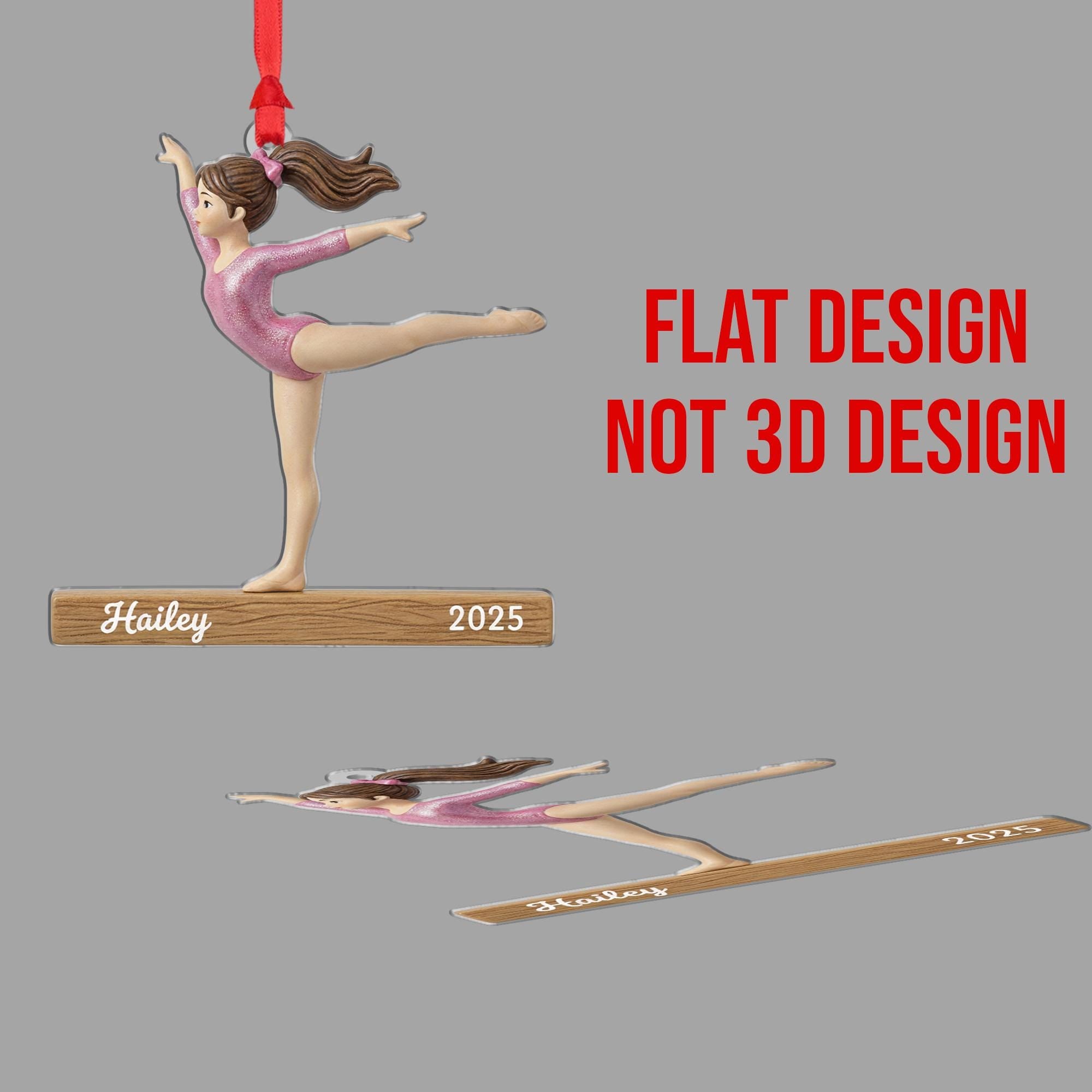 Personalized Gymnast Ornament: Custom Ballet Girl Gift, Gymnastics Christmas Gifts image 2