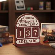 Wood Counter: Games Played Score Tracker, Perpetual Tabletop Display image 1