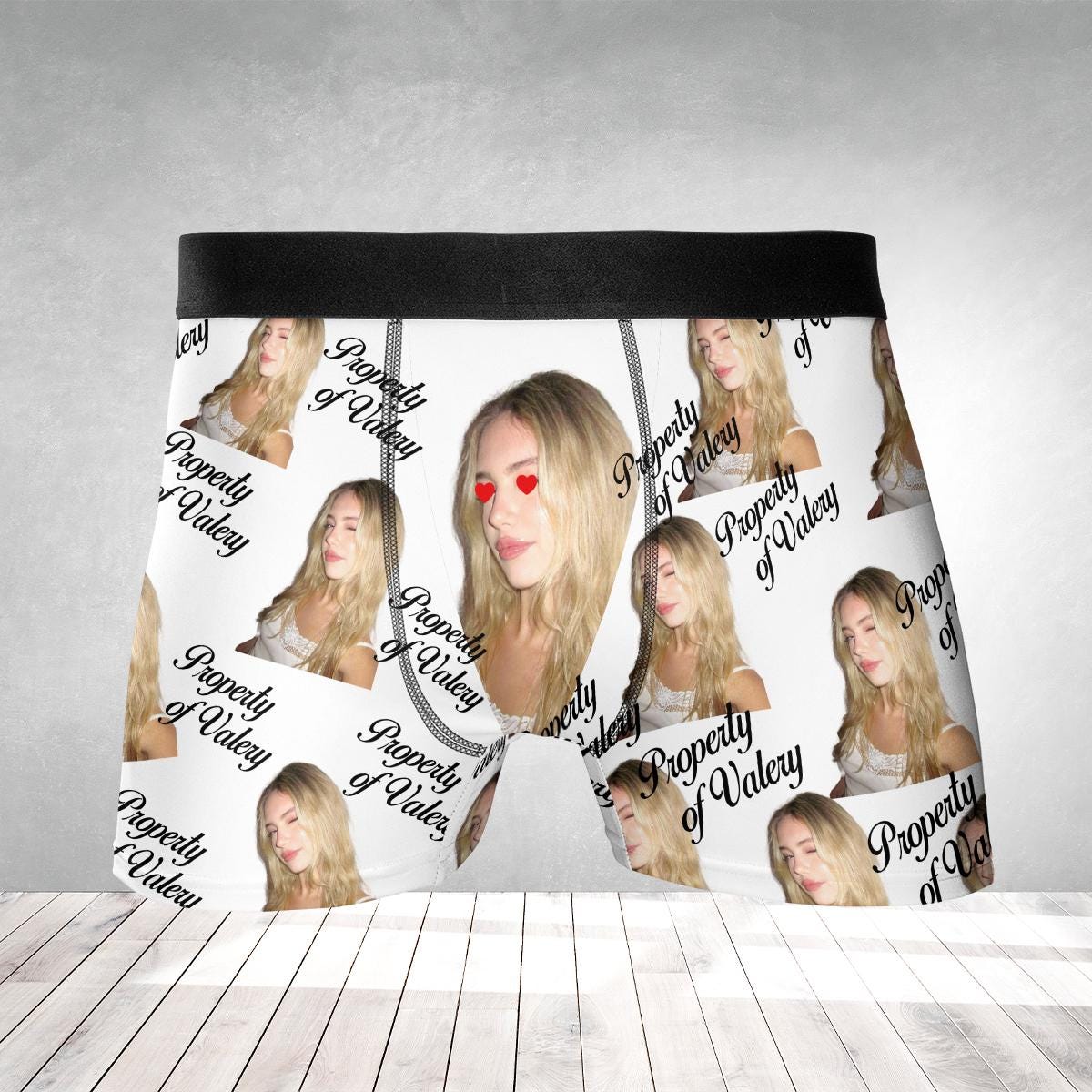 Personalized Boxer Briefs: Custom Photo Underwear, Property of Wife Husband Gift image 2