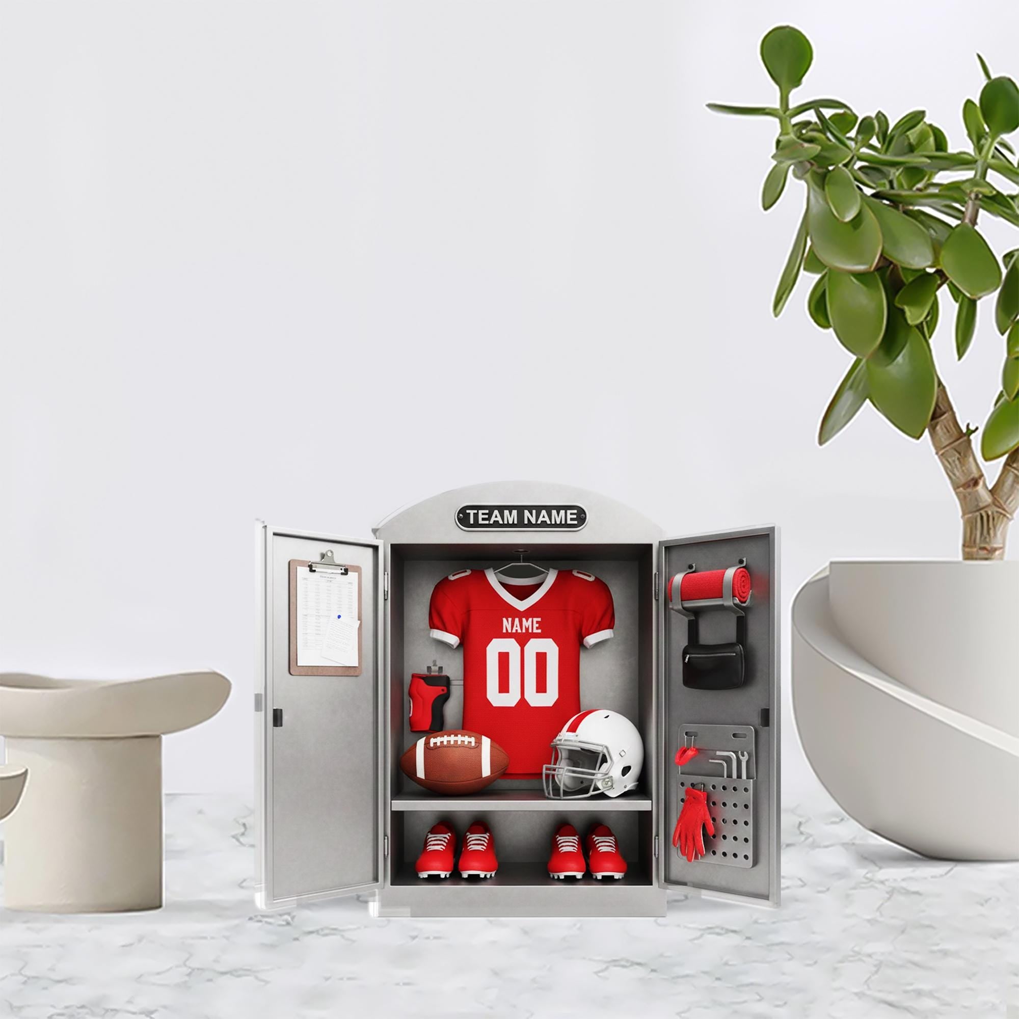 Personalized Football Locker Acrylic Block, Custom Jersey Name Number Plaque, Team Display Decor image 2