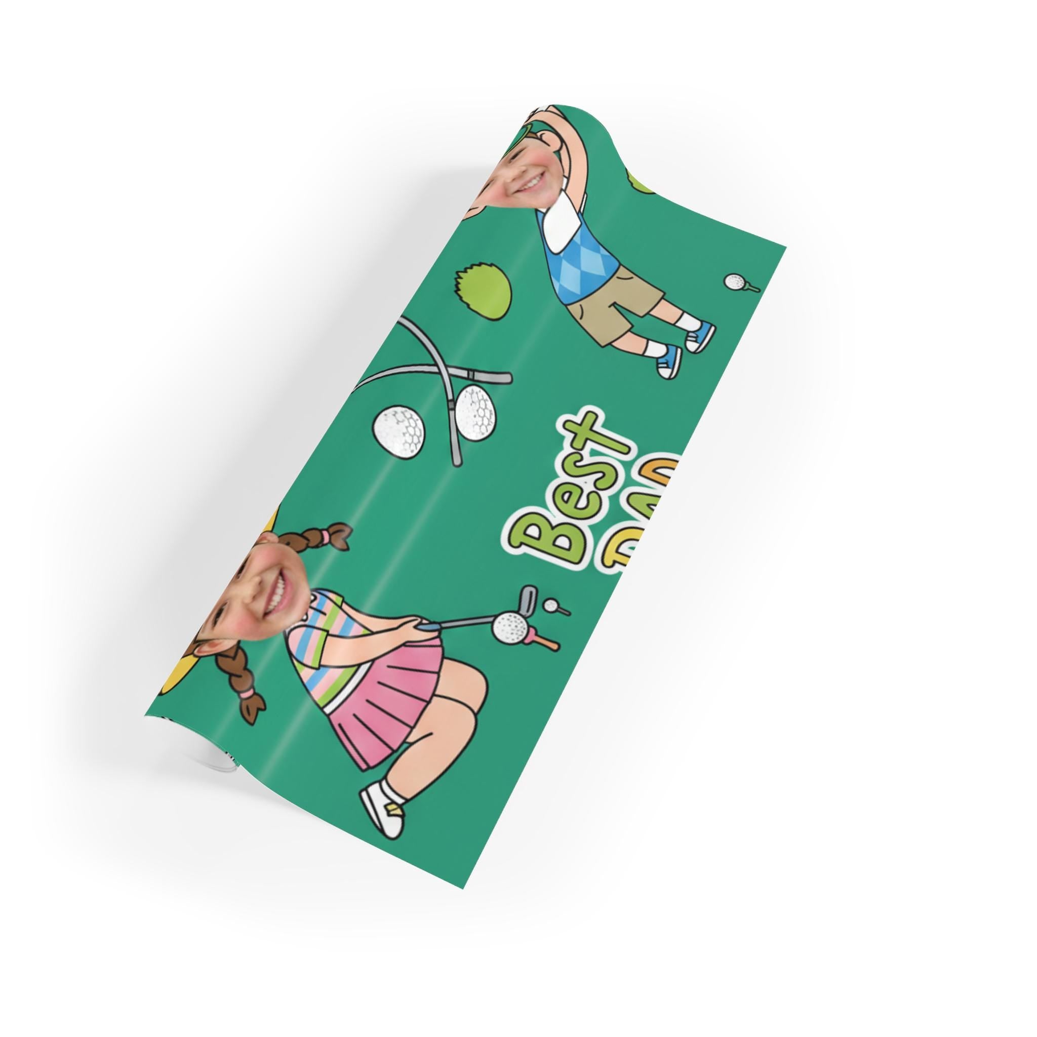 Custom Photo Golf Wrapping Paper: Personalized Golf Theme Gift Wrap Sheet image 2
