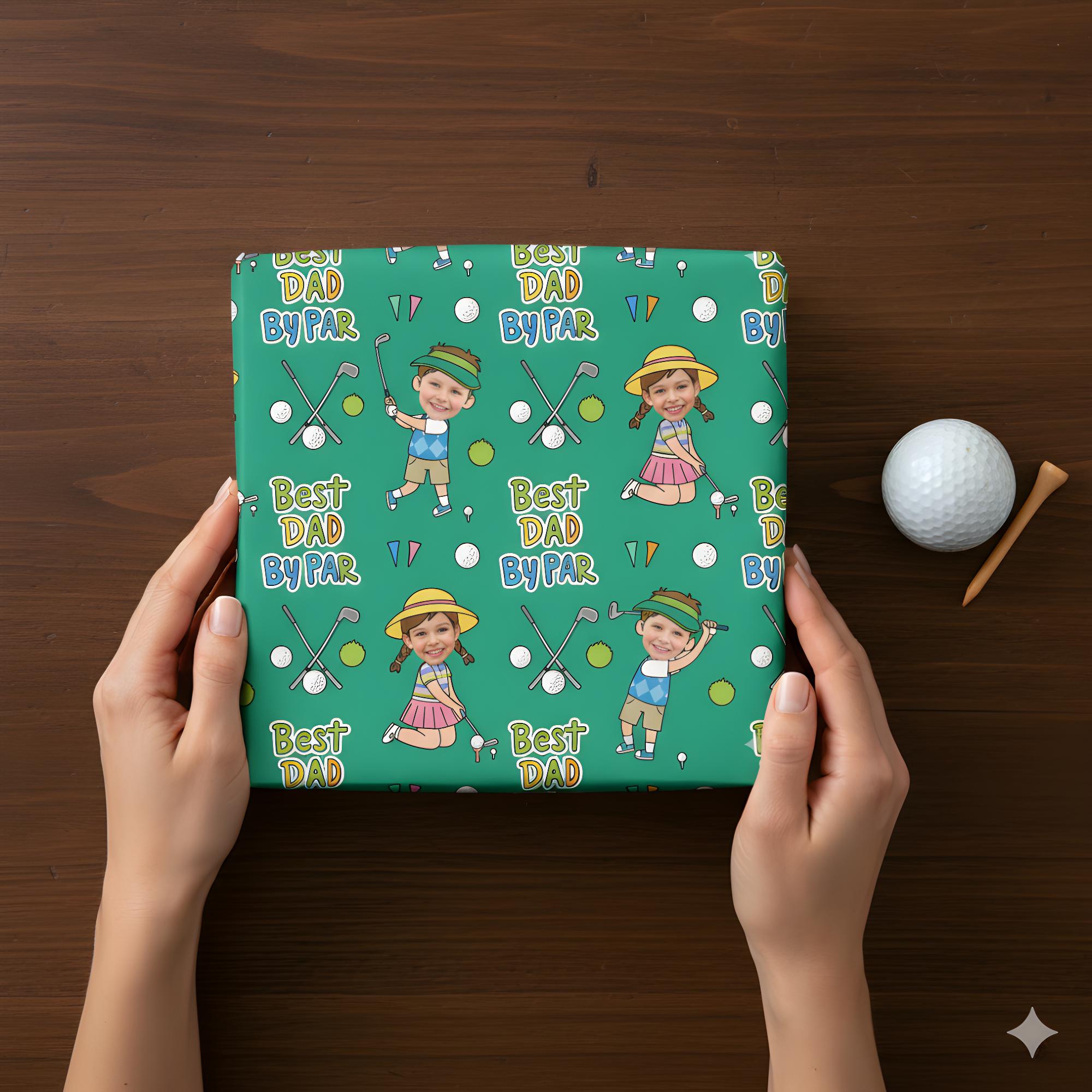 Custom Photo Golf Wrapping Paper: Personalized Golf Theme Gift Wrap Sheet image 1