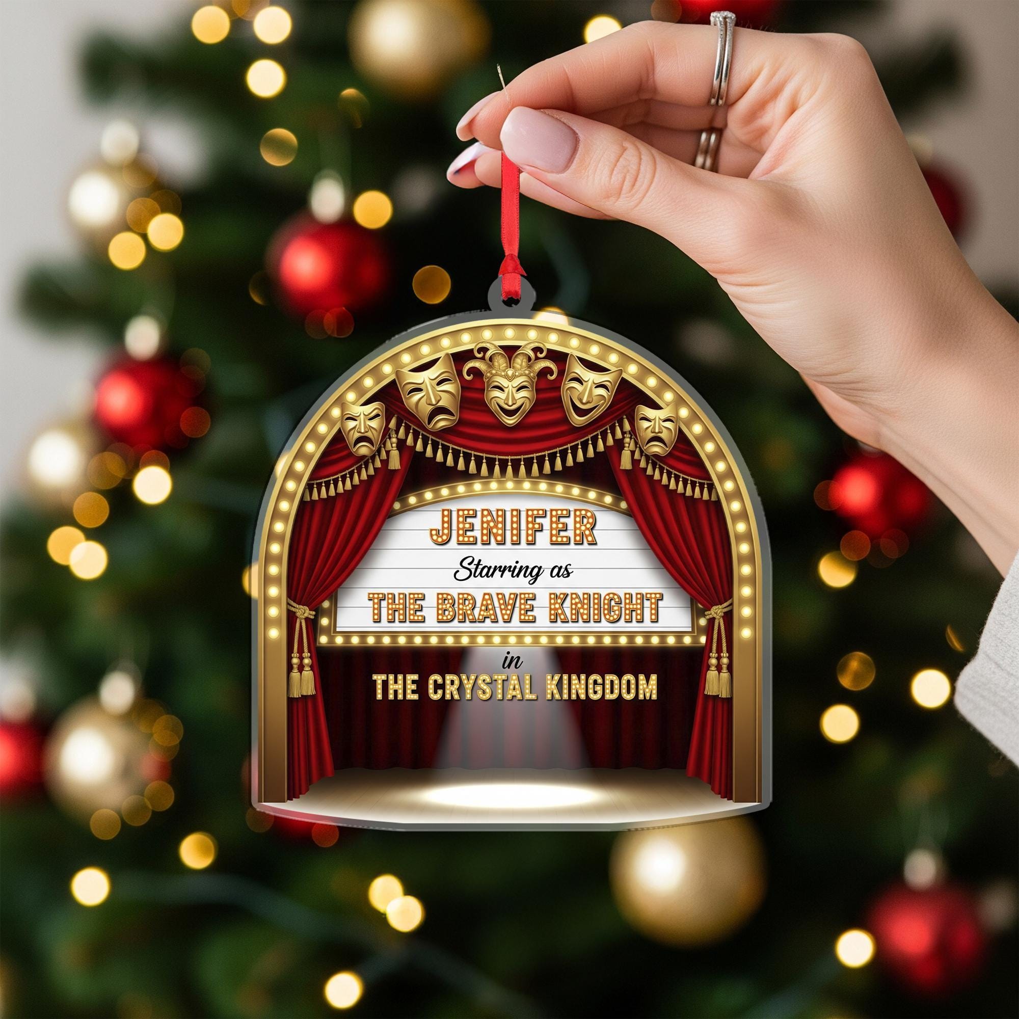 Personalized Theater Stage Ornament, Custom Actor Christmas Decoration image 1