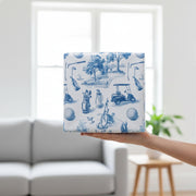 French Toile Wrapping Paper: Golf Pattern Gift Wrap Sheet image 1