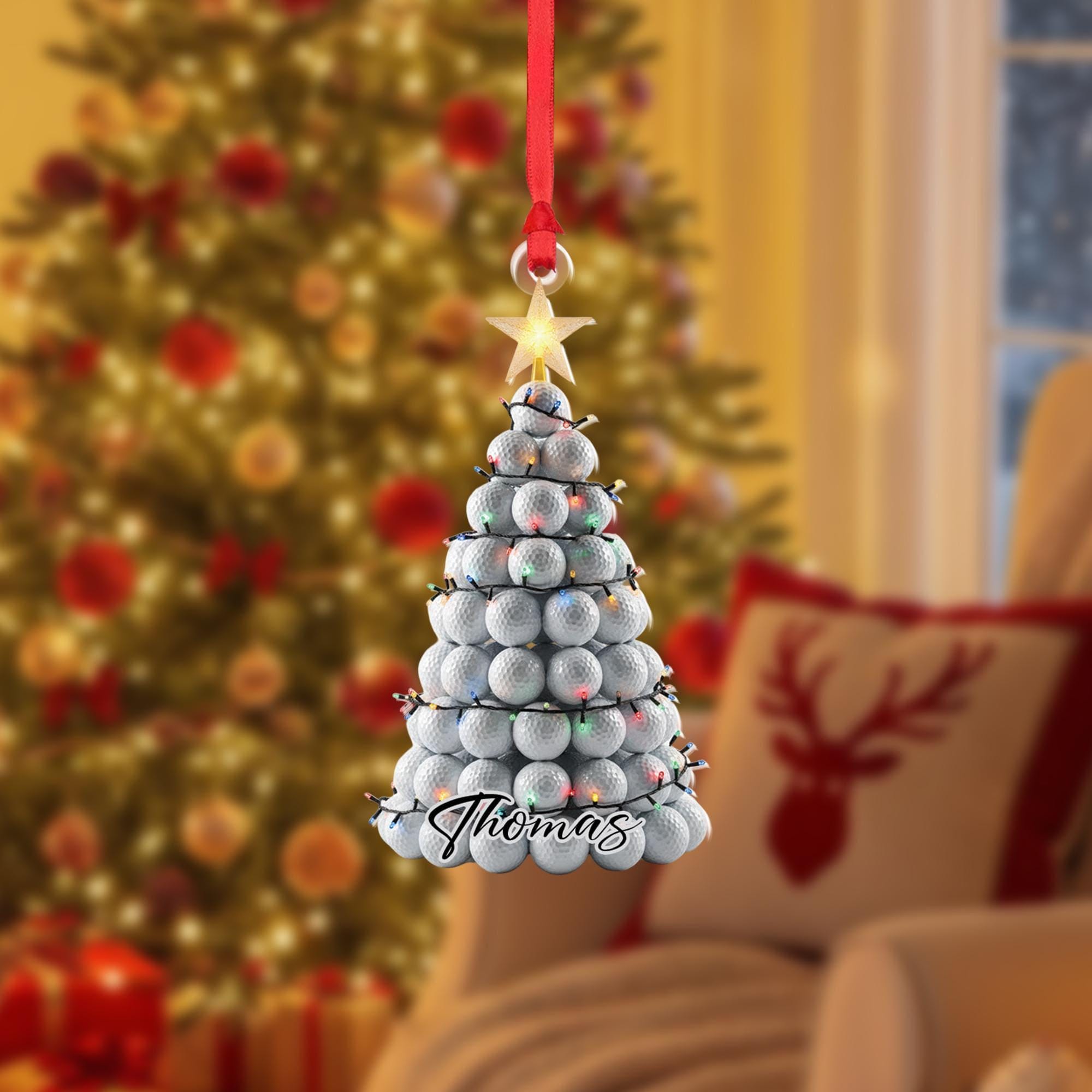 Personalized Golfer Christmas Ornament: Custom Name Acrylic Keepsake image 2