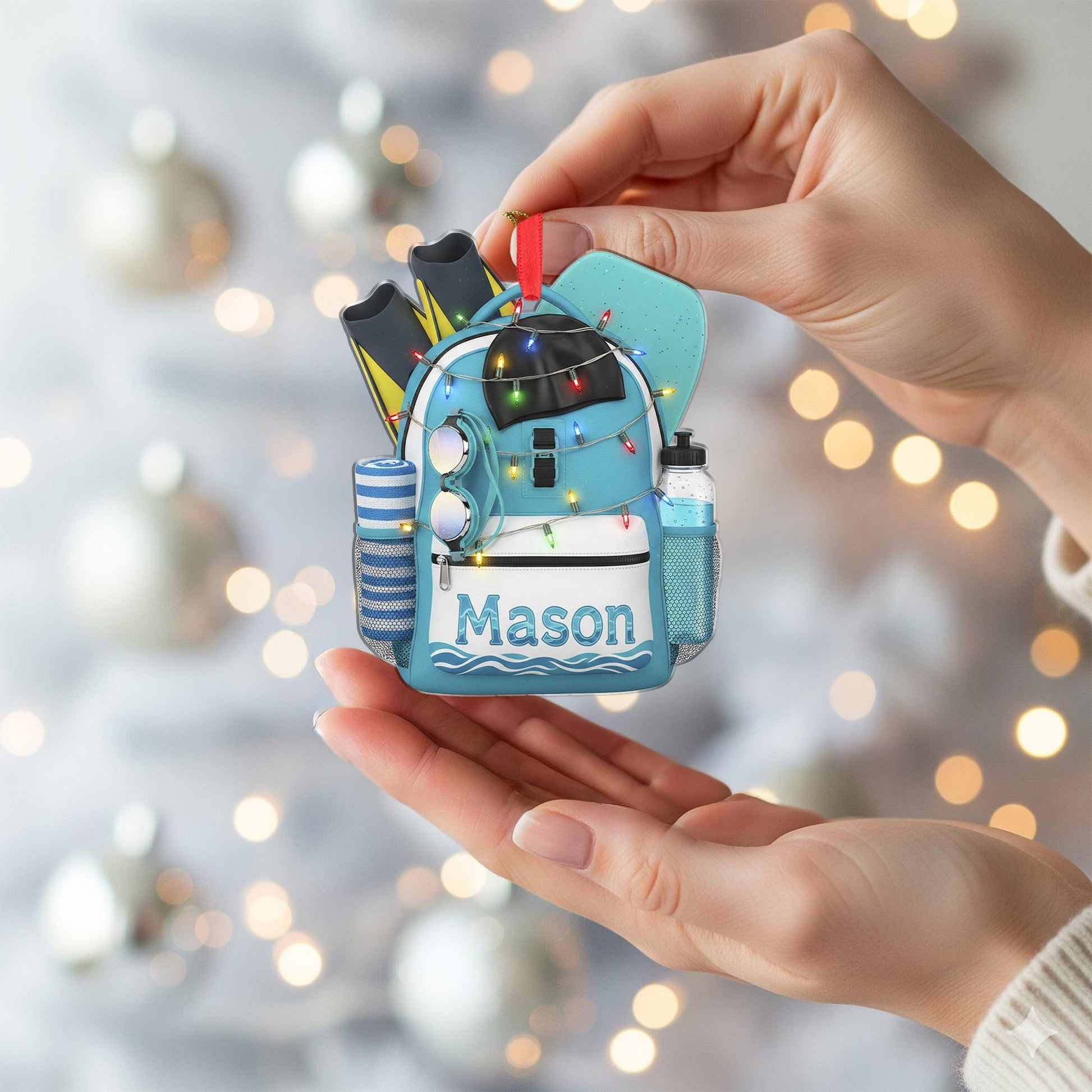 2D flat Personalized Acrylic Swim Ornament – Name Beach Decor image 6