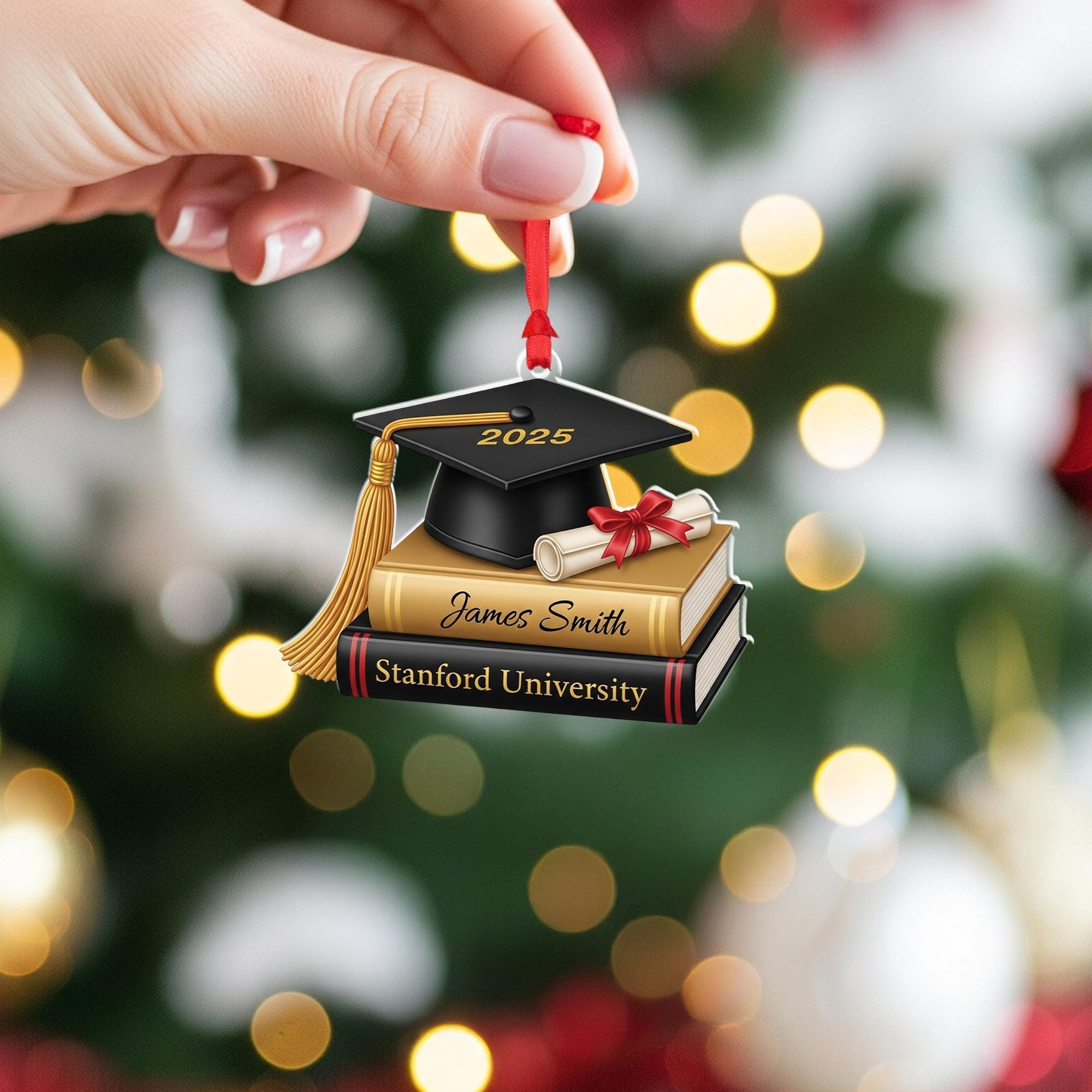 Graduation 2D Flat Ornament 2025 – Cap, Diploma & Books Keepsake image 4