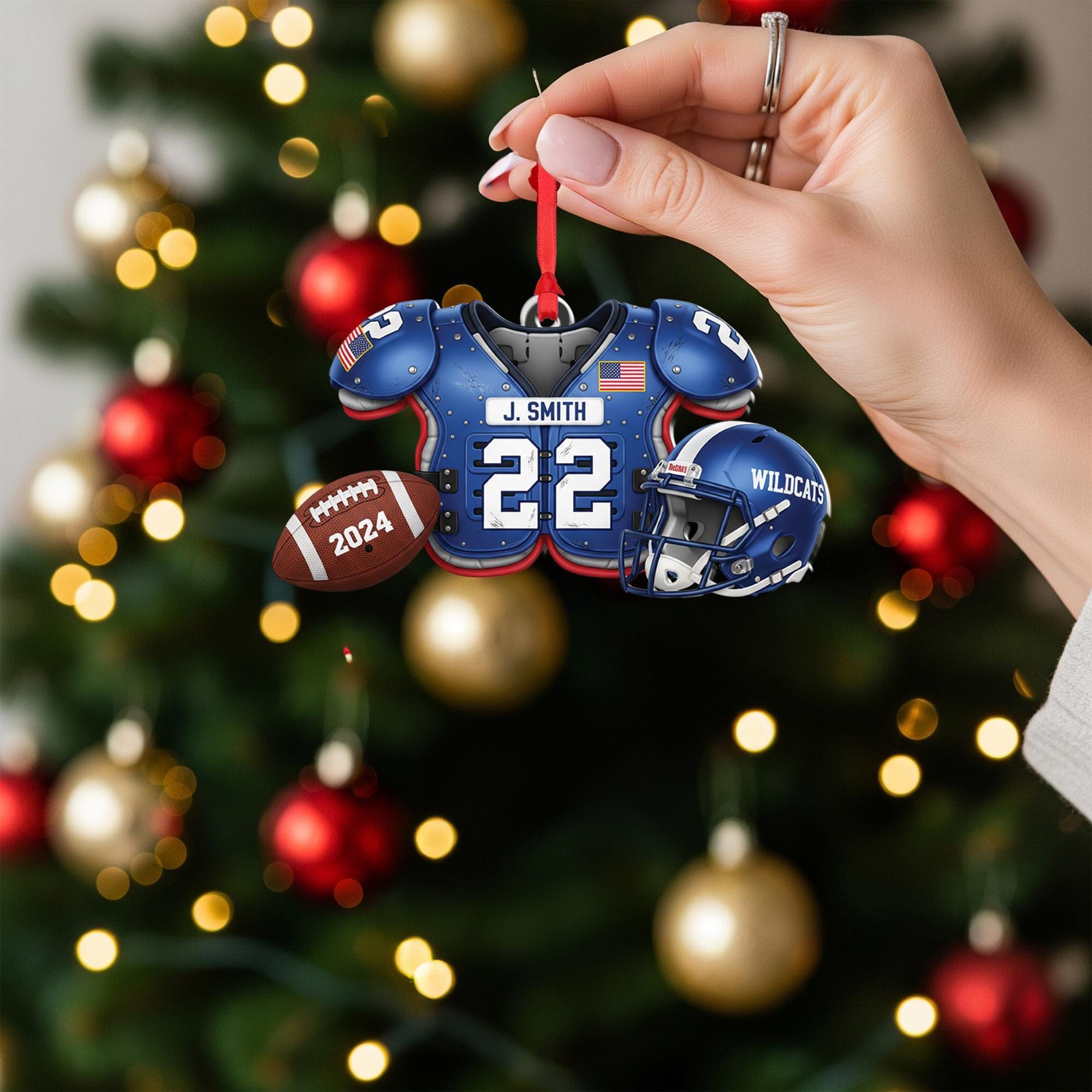 Personalized Football Jersey Ornament • Custom Name Number Team Christmas Gift 2024 image 1