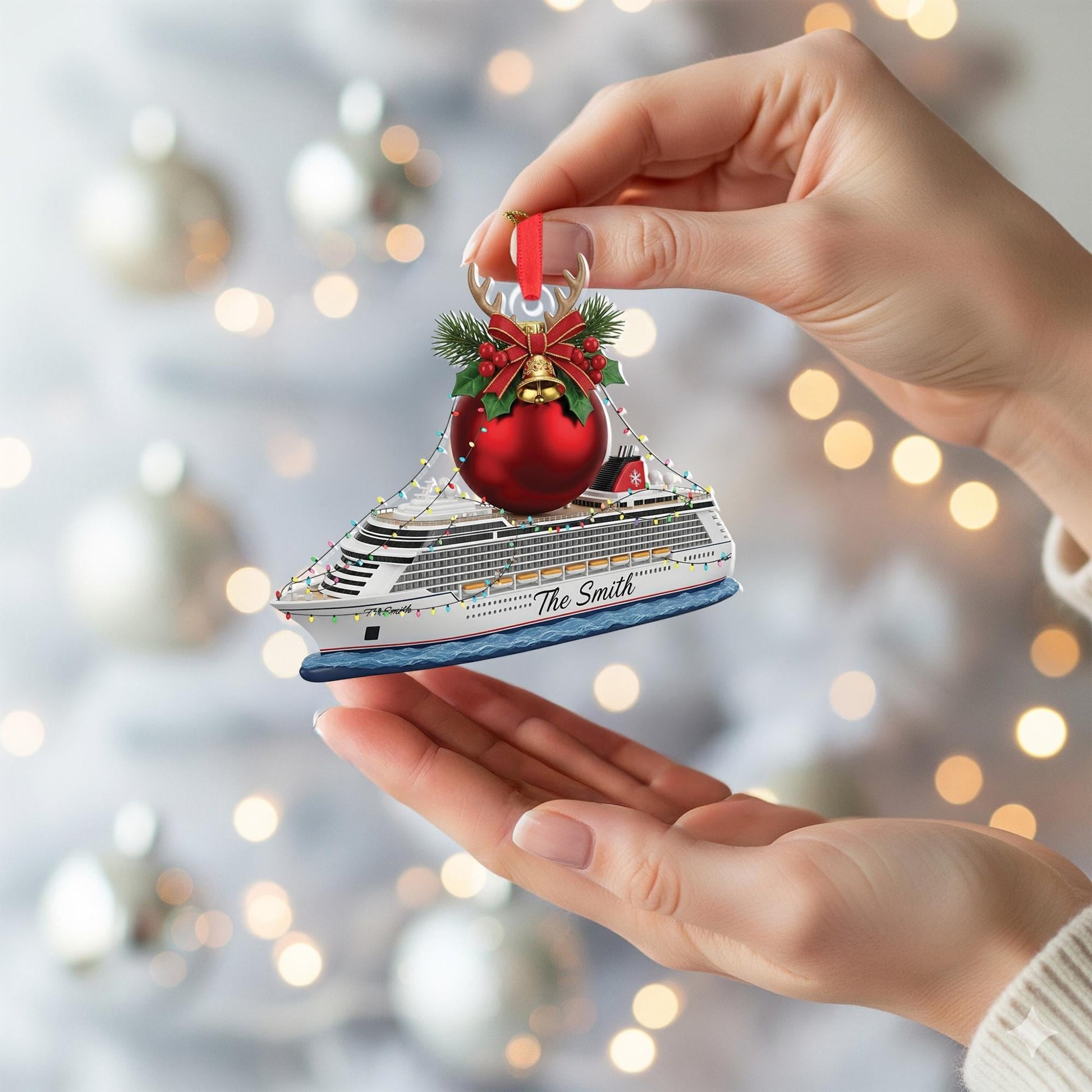 Personalized Cruise Ship Christmas Ornament: Family Vacation Keepsake image 6