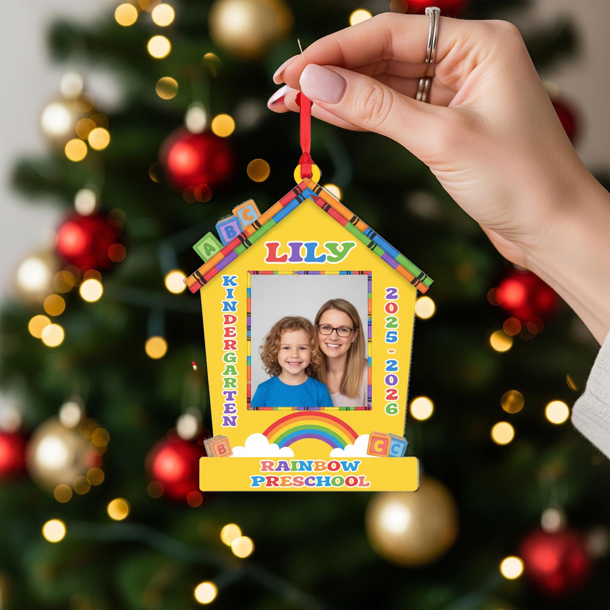 Personalized School Photo Ornament Custom Kindergarten Preschool Gift 2025 2026 image 1