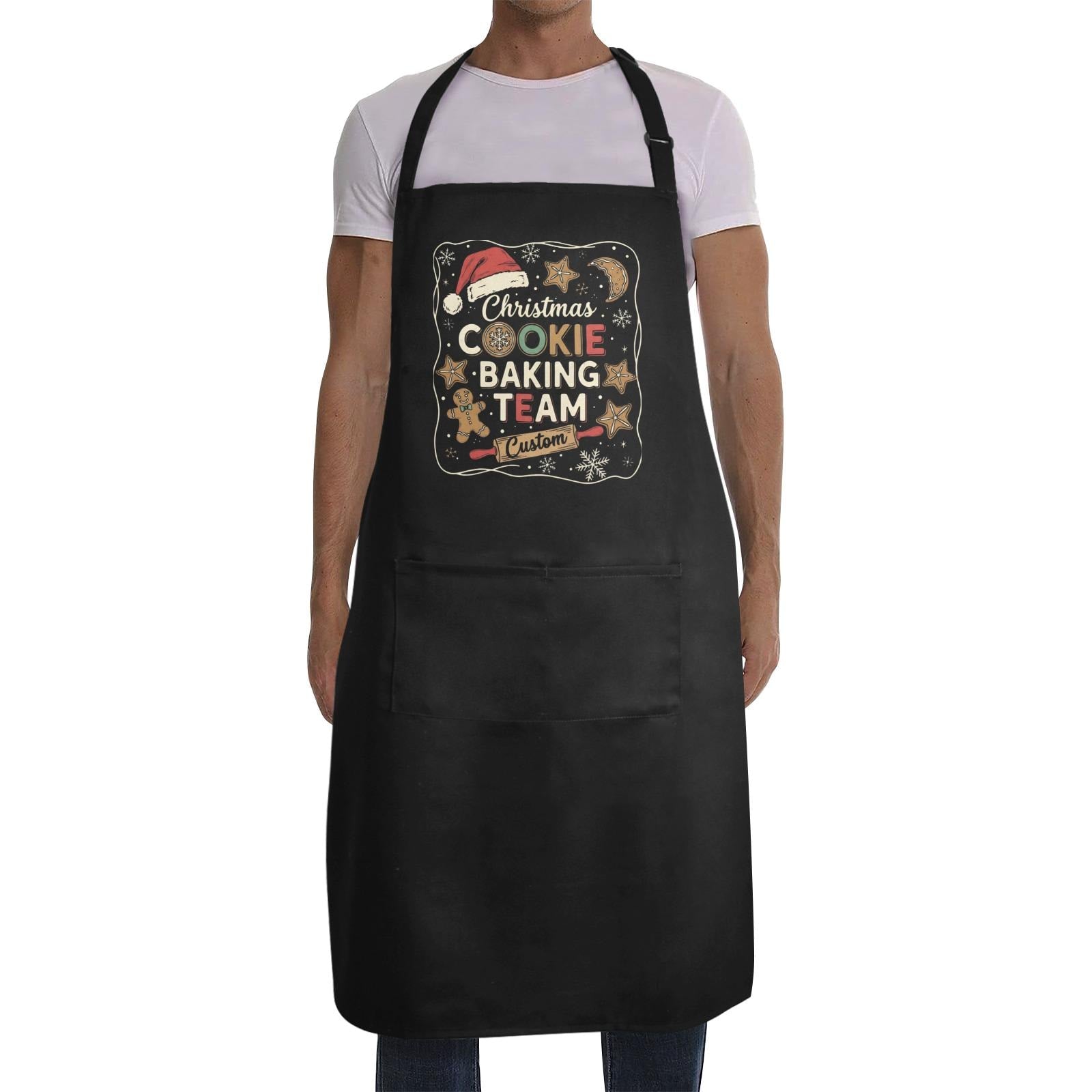 Cotton Apron: Christmas Baking Kitchen Wear, Personalized Cookie Team Apparel image 7