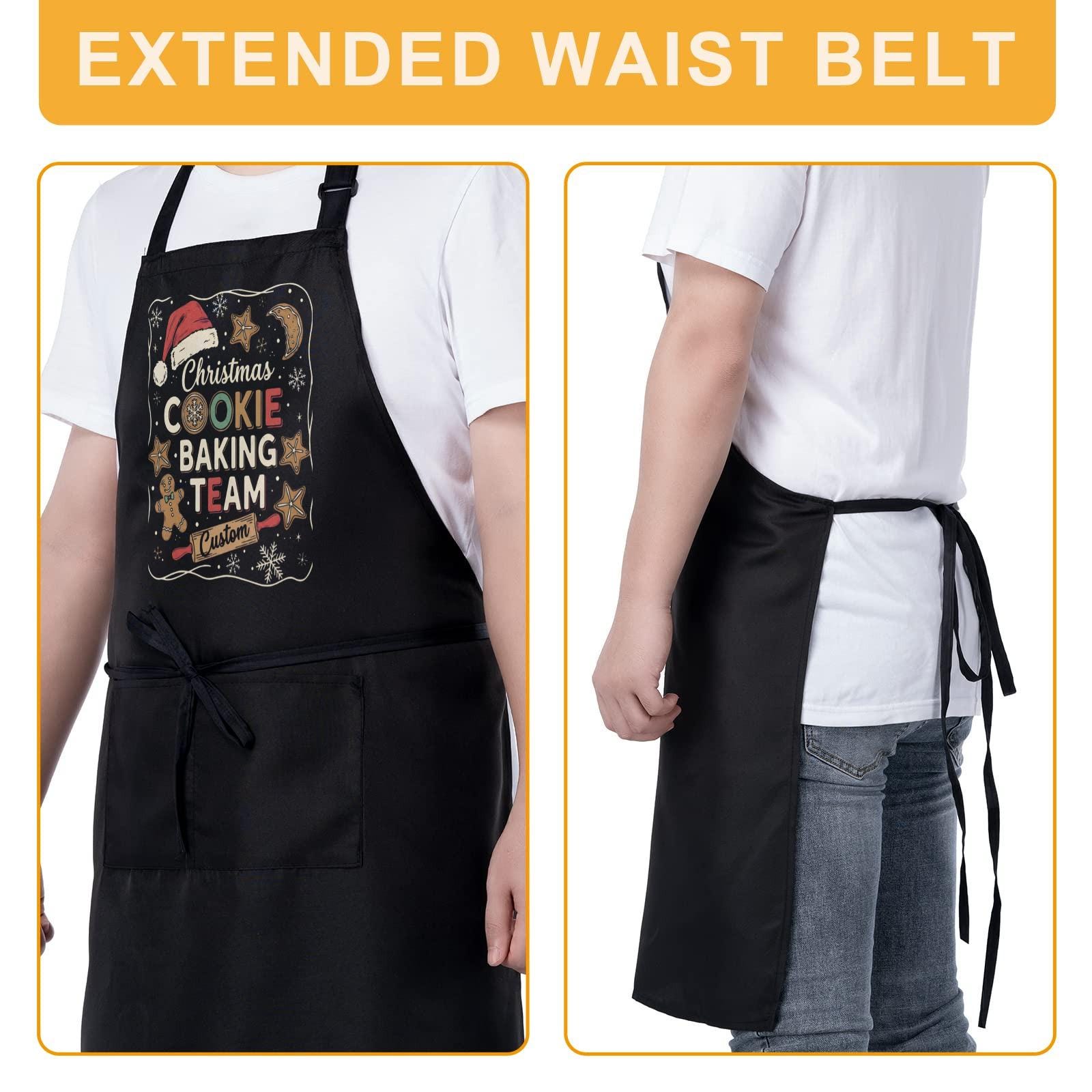 Cotton Apron: Christmas Baking Kitchen Wear, Personalized Cookie Team Apparel image 10