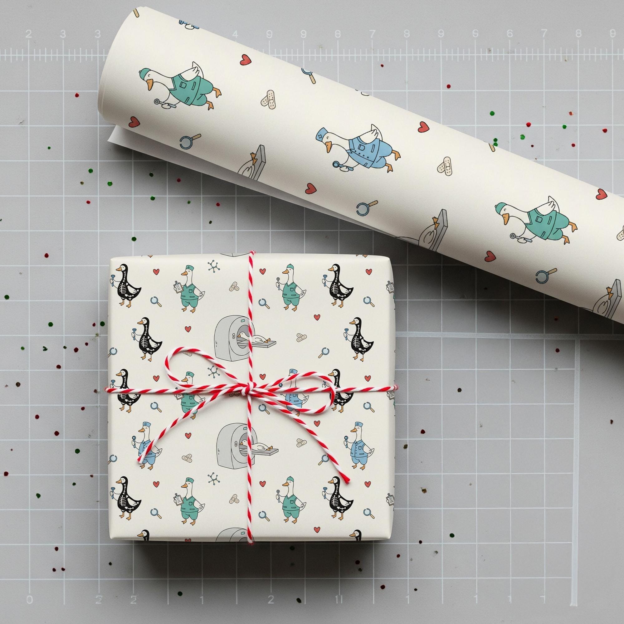 Goose Radiology Wrapping Paper with X-Ray Tech Pattern image 2
