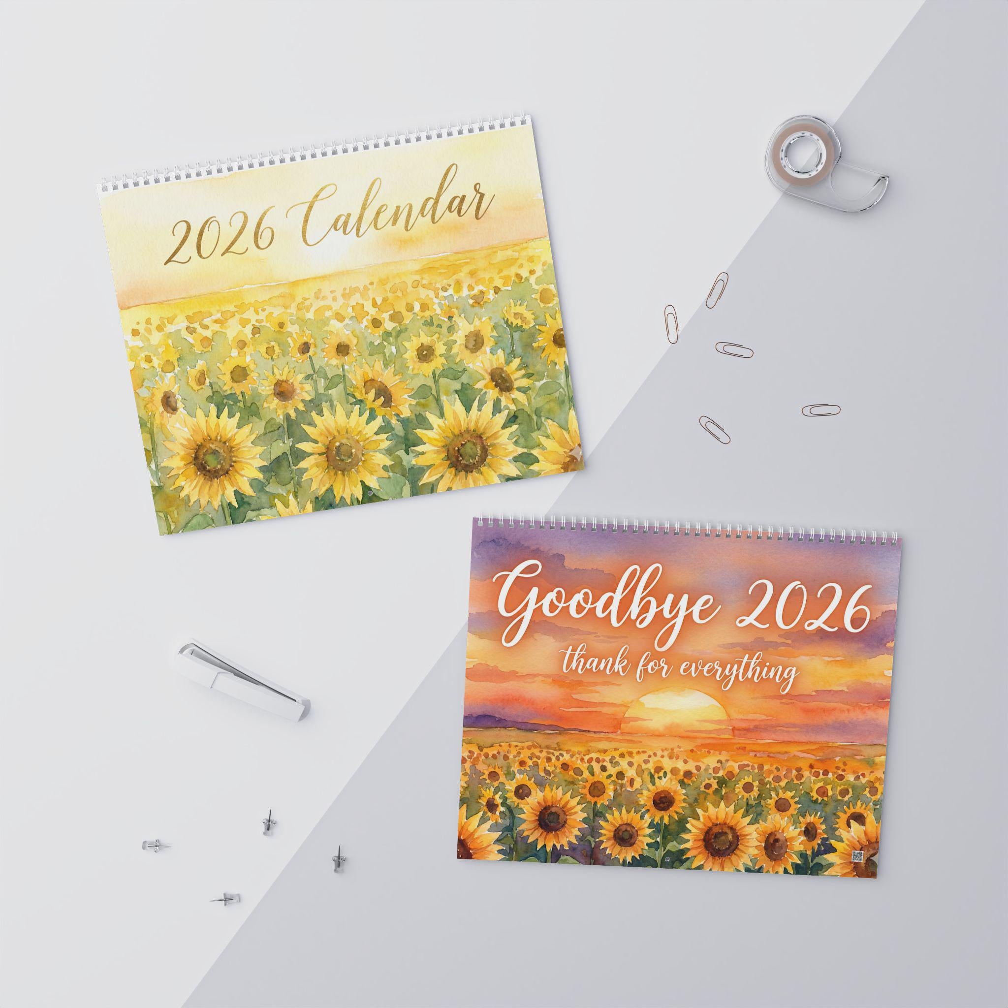 2026 Seasonal Landscape Wall Calendar: Watercolor Cottagecore Art, Nature Scenery & Farmhouse Decor image 2