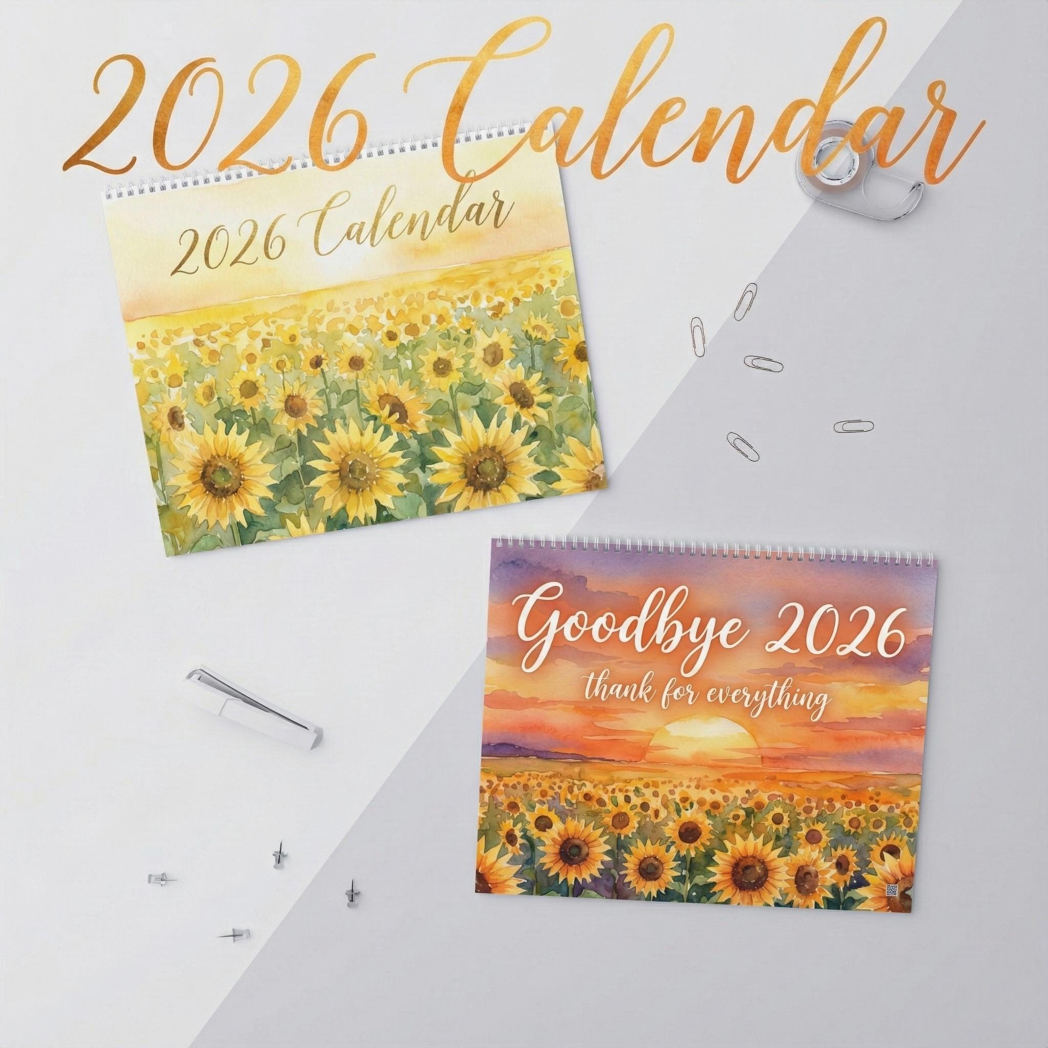 2026 Seasonal Landscape Wall Calendar: Watercolor Cottagecore Art, Nature Scenery & Farmhouse Decor image 1