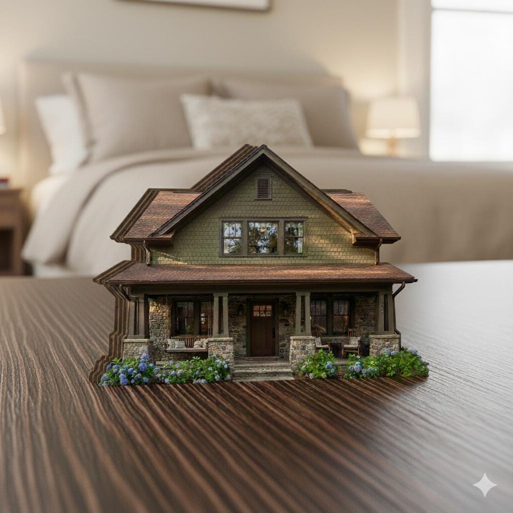 Custom House Potrait Photo Wood Block: Printed House Personalized Wooden Home Model Decor image 2