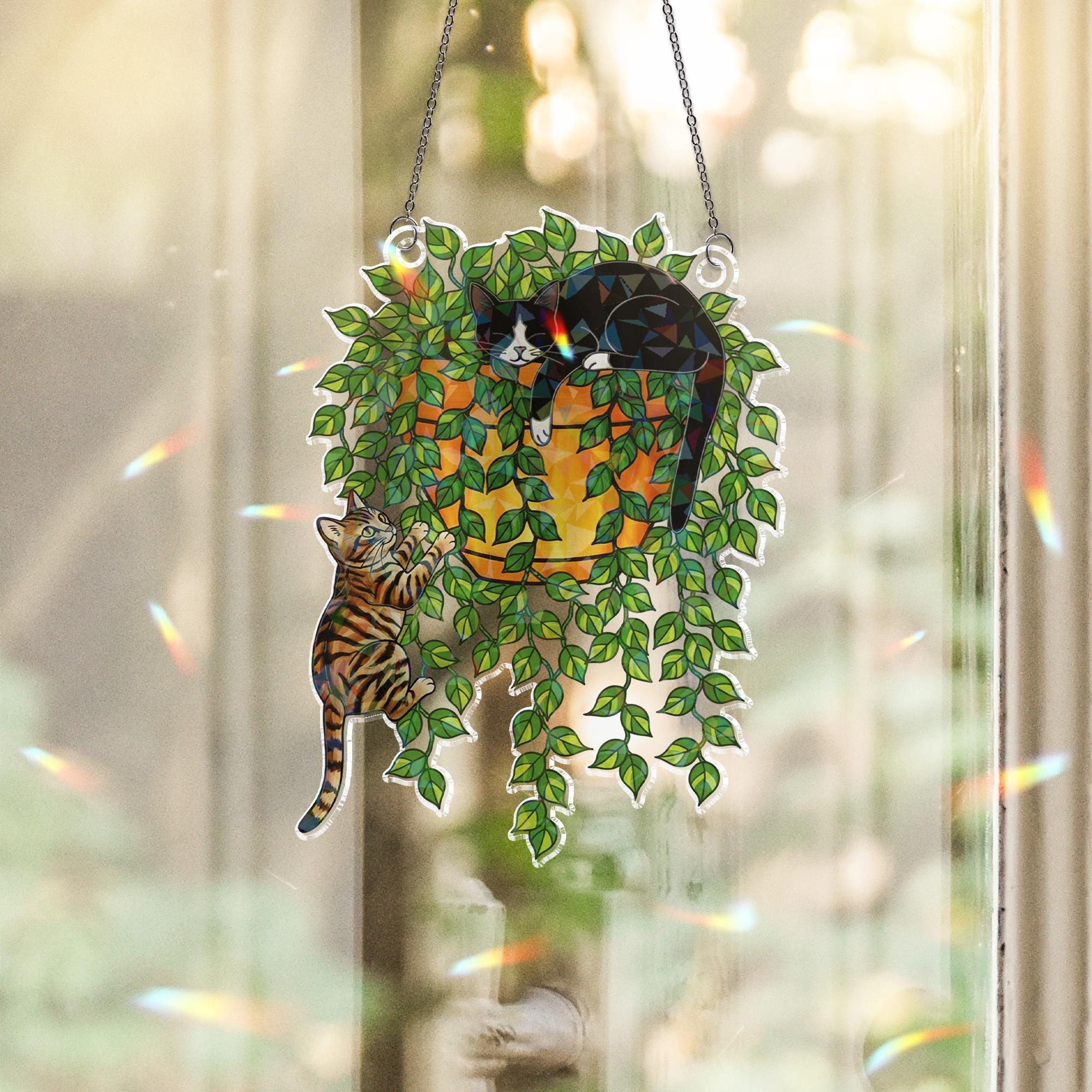 Custom Cat Breed Acrylic Suncatcher: Personalized Holographic Hanging Window Decor image 2