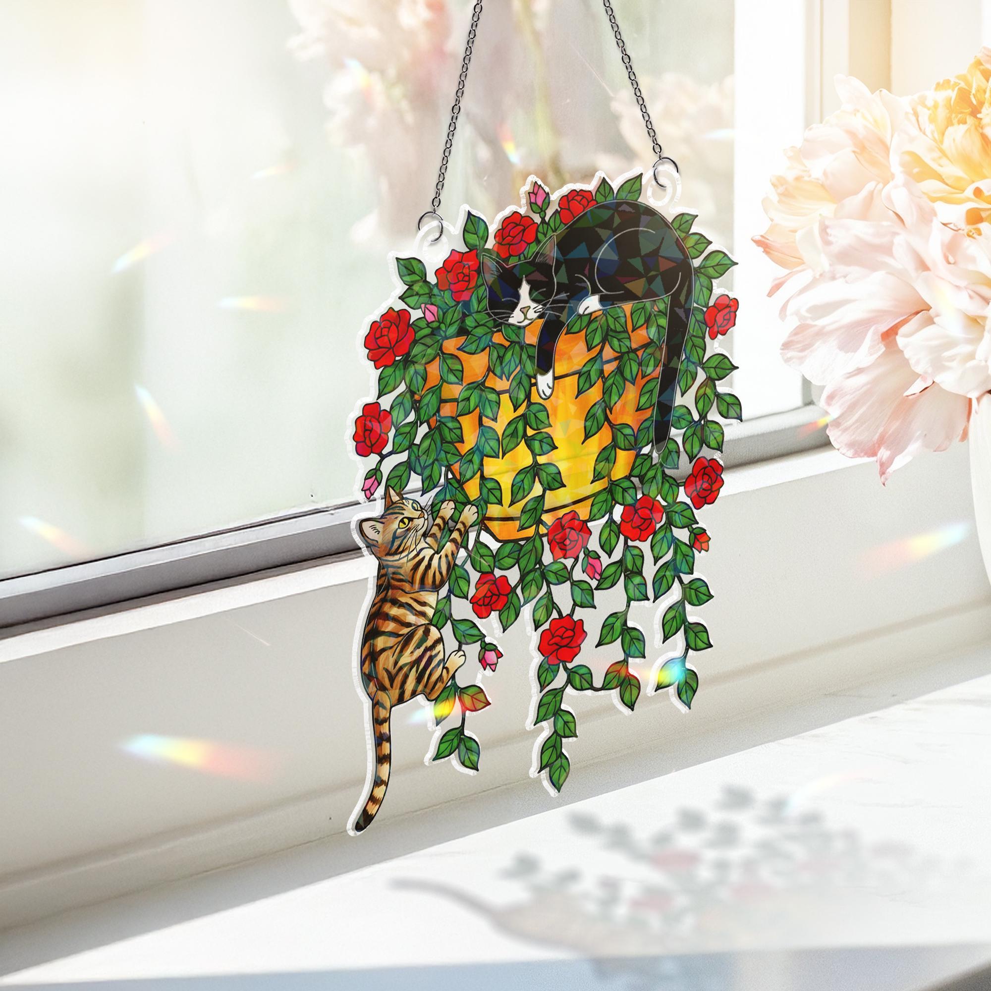 Custom Cat Breed Suncatcher – Holographic Acrylic Window Hanging for Cat Lovers image 2