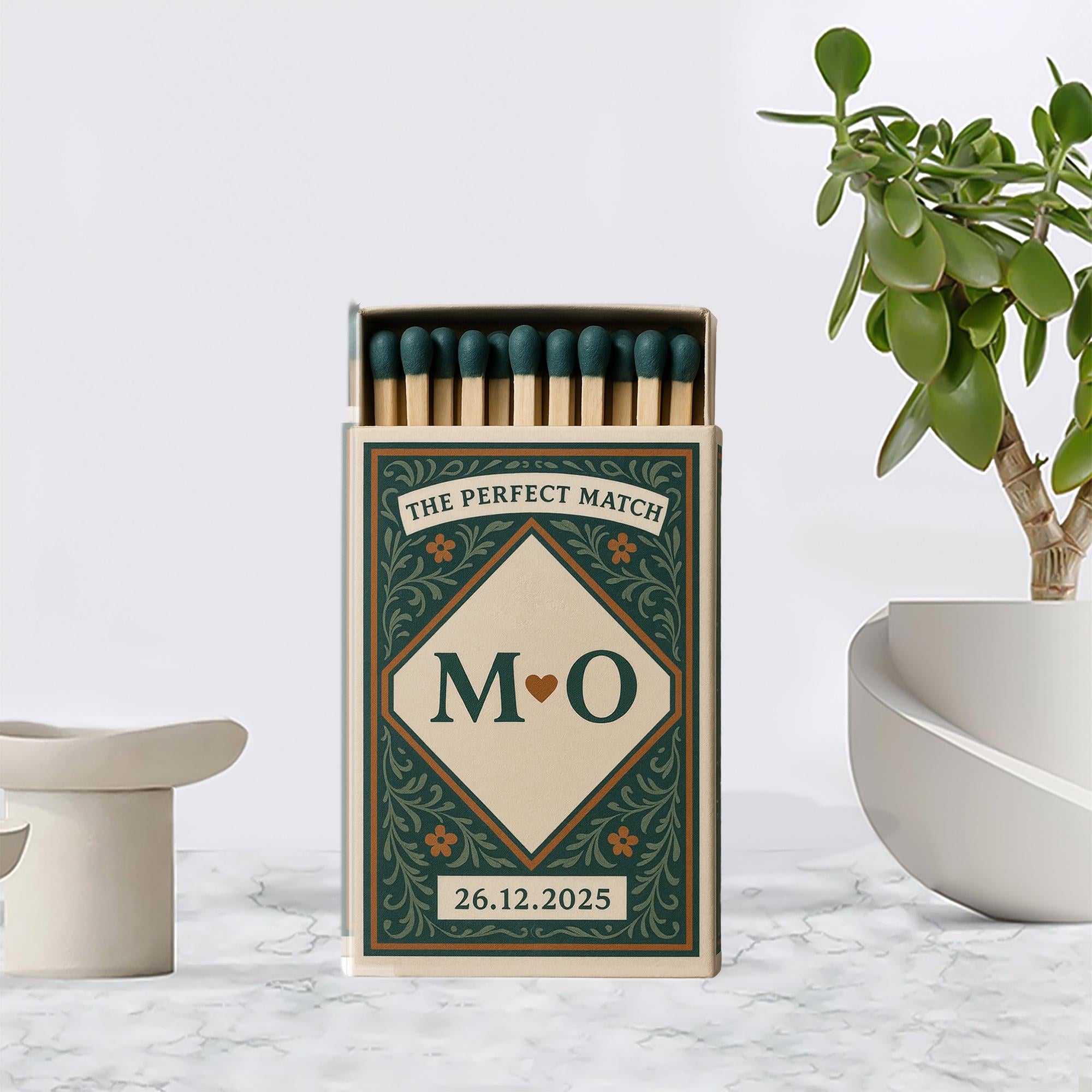 Personalized Matchbox Style Acrylic Block, Custom Initials and Date Display image 1