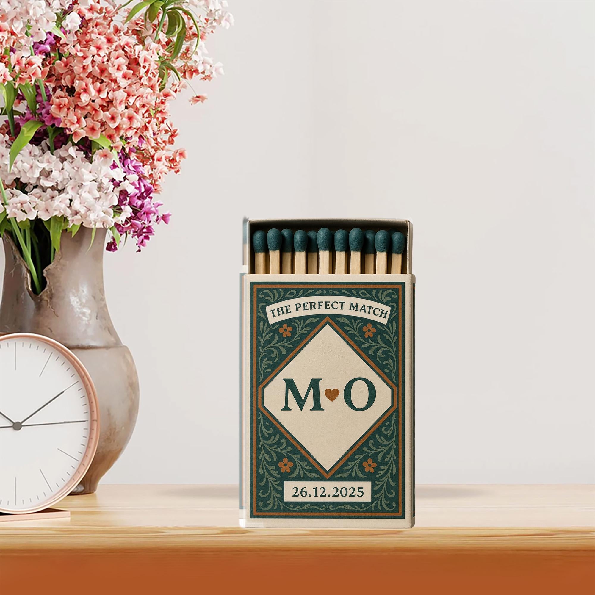 Personalized Matchbox Style Acrylic Block, Custom Initials and Date Display image 2